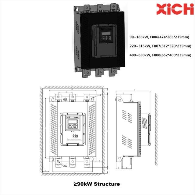 3 phase Soft Starter for induction motor AC380V 7.5-630kW